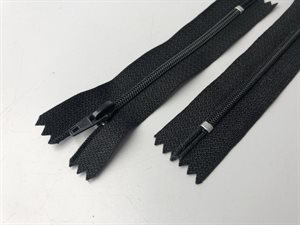 Lynlås - sort og ikke delbar, 10 cm